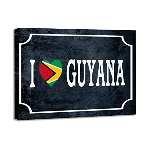 Impression toile I Love Guyana déco murale pour habiller un mur vide 40x50