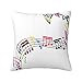 Funda De Cojínes 45x45cm Notas Musicales Elegante Musical Funda De Cojín Hogar Decorativo Almohada para Sofá Dormitorio Sala Cama Hogar Coche Sillas