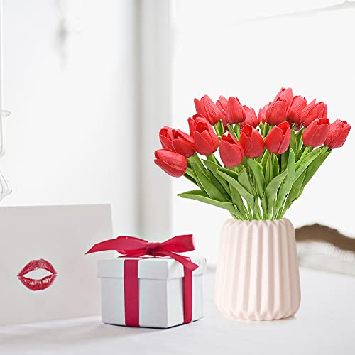IKASEFU 20 peças tulipas flores artificiais tulipa falsa hastes simuladas buquê de arranjos de flore