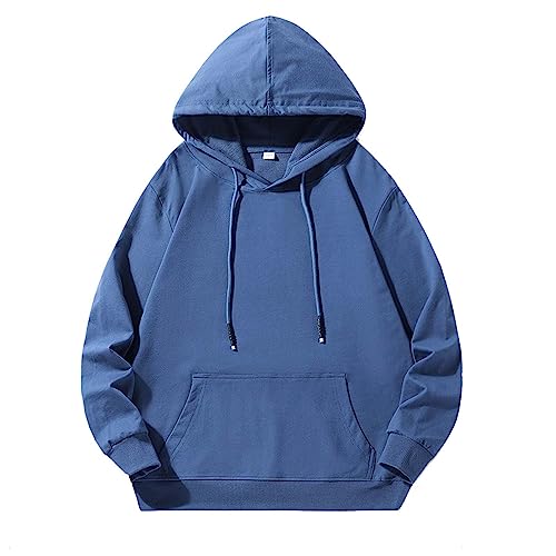 Sweat à capuche homme grande taille XXXL bleu coupe protectrice
