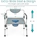 Vive Bariatric Bedside 4-in-1 Commode 550 lb Capacity - Bariatric Shower Chair & Portable Toilet - Heavy Duty Toilet Riser & Safety Frame - Extra Wide Padded Seat w/ 6-Quart Bucket & Splash Guard