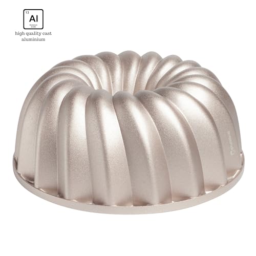Erreke Cake Tin, Fluted Cake Tin, Ring Cake Mould, Cook Evenly, Double Non Stick Layer, Highly Durable Cast Aluminium, Rose Gold, 24cm Diameter, 2.5 Liter Capacity, Cake Mould, Classic - Image 5