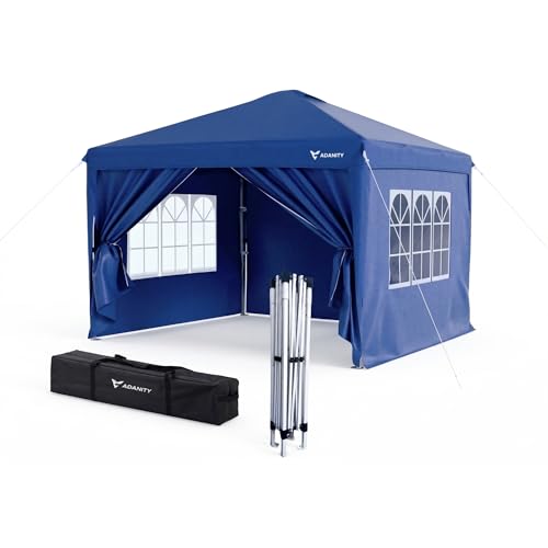 Carpa Plegable 3x3 m Azul Profesional | Cenador Exterior 4 Paredes (2 Ventanas, Puerta) | Lona Oxford 210D Impermeable UV | Acero Reforzado | Eventos y Mercados | Bolsa y Anclaje