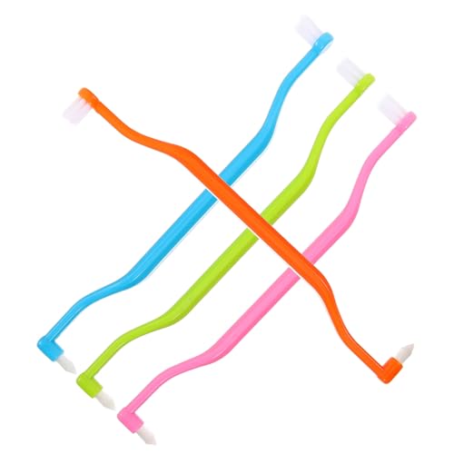 HOODANCOS 4Pcs Manual Tapered Toothbrushes for Oral Care Double Headed Design for Cleaning of Irregular and Mouths