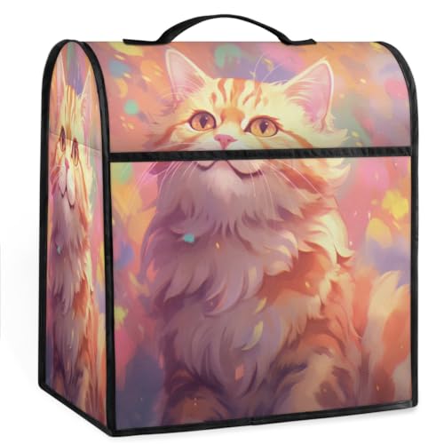 Coffee Maker Cover Cute Fantasy Cat Kitchen Appliance Covers Small Appliance Covers Blender Cover Juicer Cover Dust Covers for Kitchen Appliances with Top Handle and Pockets,Washable,C510