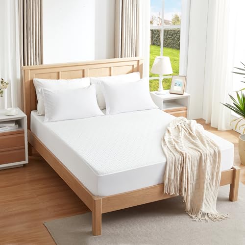 Hanherry 100% Waterproof Mattress Protector Twin Size, Mattress Cover 3D Air Fabric Cooling Mattress Pad Cover Smooth Soft Breathable Noiseless, 8''-21'' Deep Pocket