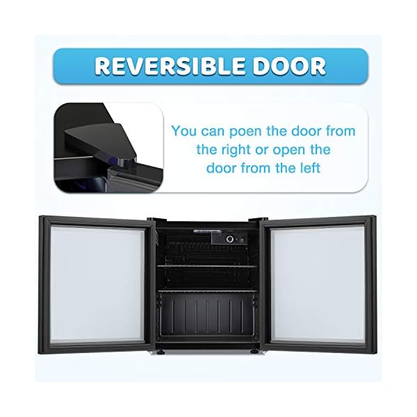 Antarctic Star Mini Fridge Cooler 70 Can Beverage Refrigerator Black