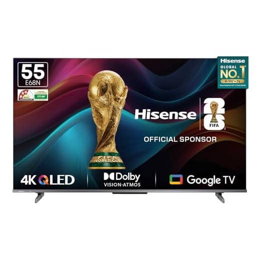 Hisense 139 cm (55 inches) E68N Series 4K Ultra HD Smart Google QLED TV 55E68N (Grey)