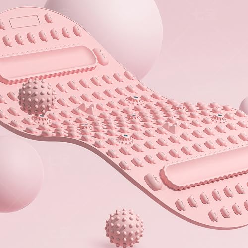 Alfombra de masaje para pies con textura, alfombra grande para pisar descalzo con surcos para bolas rodantes y nodos elevados, alfombra de goma para relajación post-entrenamiento, yoga en casa y escritorio de pie miniatura 6