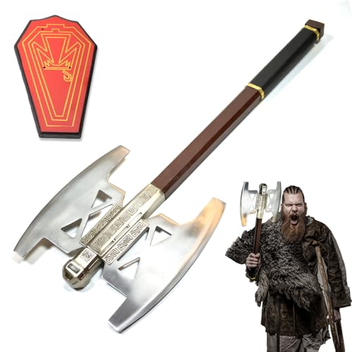Swords and more Herr der Ringe Axt – Gimli Waffe als Replik – Zwergen Axt für Deko & Cosplay – Detailgetreues Sammlerstück – Hochwertige Fantasy Waffe mit Display