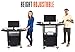 Line Leader Rolling AV Cart with Locking Cabinet, Laptop Stand, and Drop Leaves, Height Adjustable Mobile Utility Cart Workstation with Extra Storage Space, UL-Listed Power Strip (Black / 46 x 18)