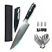 Produktbild Chef's Knife Set - mit Schutzhandschuhen, Fingerschutz, Messerschärfer Professionelles Kochmesser33cm aus rostfreiem Stahl mit einer starken, scharfen Klinge Gebrauchsmesser, Deluxe-Geschenkset