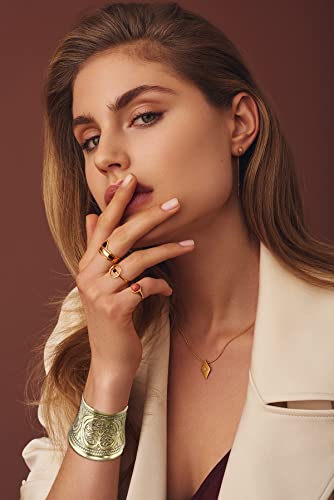 SONNYX 2 PCS Cuff Bracelets for Women Vintage Ethnic Wide Open Chunky Gold Silver Wrist Cuff Warp Bracelets for Cosplay or Belly Dance2