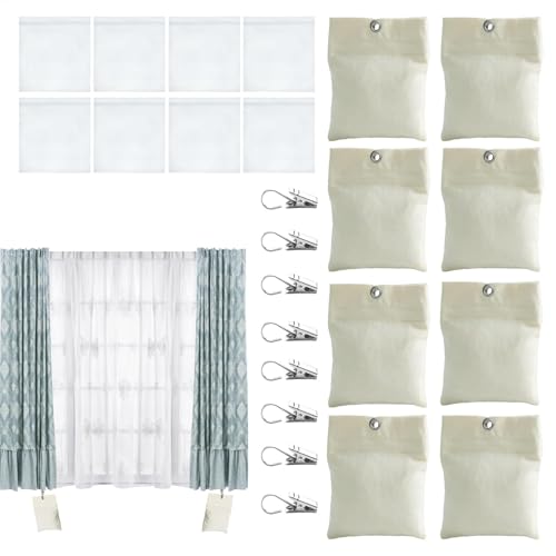 Pesos de cortina para exteriores, peso de clip para cortinas de exterior, 8 pesos de cortina gratis, bolsas pesadas para cortinas gratis, pesos para parte inferior de patio