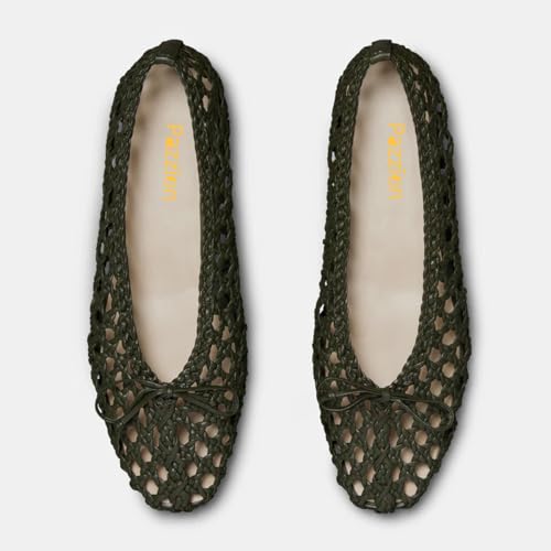 Pazzion Women Comfortable Bowknots Closed Toe Ballet Flats Slip On Cutout Flat Shoes Walking Shopping Lightweight Size 4-16 US3