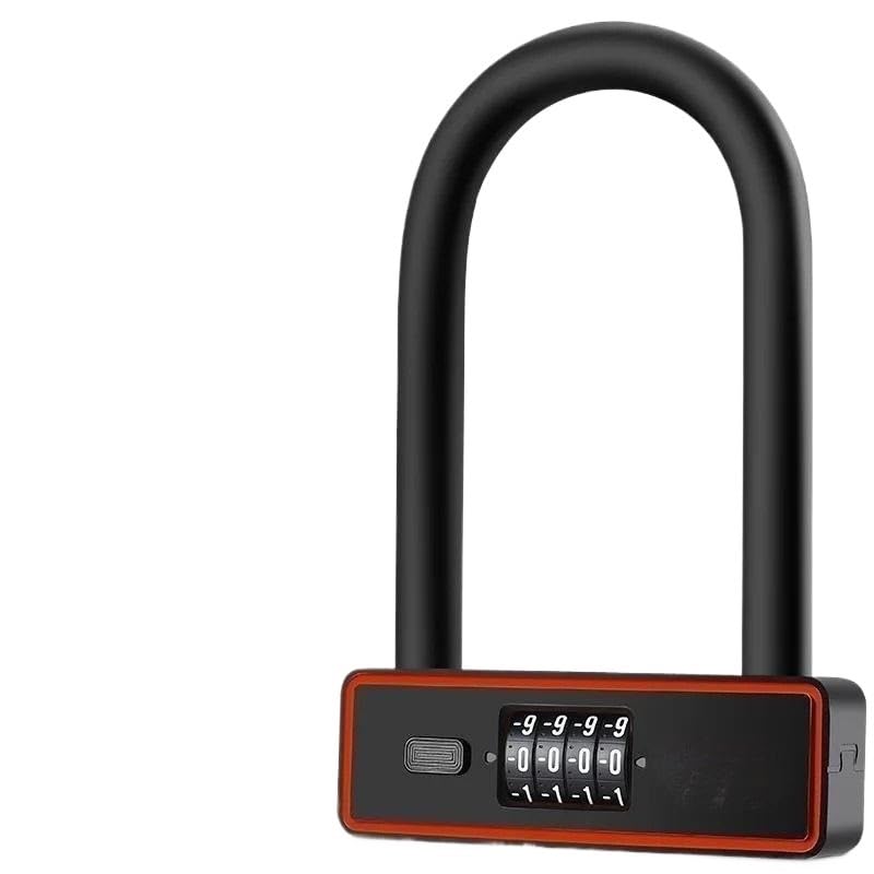 Lucchetto antifurto for carichi Pesanti con Combinazione a U for Bici for Chiavi Password Porta Bici elettrica (Color : Red)