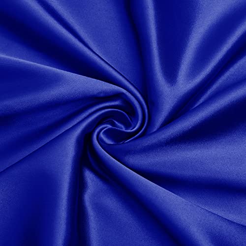 VACVELT Charmeuse Satin Fabric by The Yard, 60 Inch Wide Royal Blue Satin Fabric Shiny & Soft Cloth Fabric, Silky Satin Fabric for Bridal Dress, Wedding Decorations, Crafts, Sewing, Draping (5 Yards)