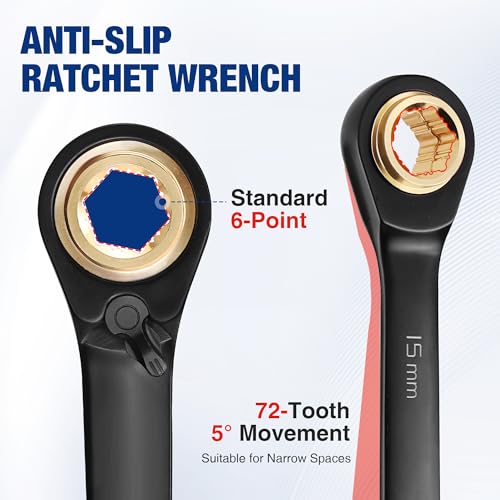 Image of WORKPRO 3 PCS 4-in-1 Reversible Ratcheting Wrench Set, Metric, Anti-Slip