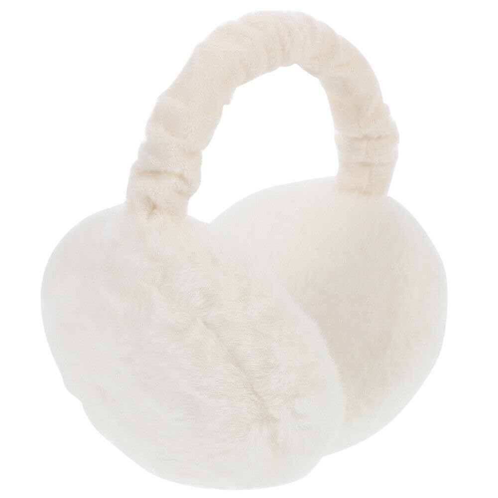 AlexvyanWhite Foldable Winter Ear MuffsEar Warmers for Girls Boys Warm Earmuffs Soft Fur Cold Protection Earband Ear Protection Cuddly Winter Women & Men Accessories - Outdoor Running Cycling Bike