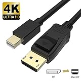 💻【Resolución Ultra HD】El cable mini displayport se puede utilizar en todos los dispositivos con Thunderbolt 2 y DisplayPort. Admite resoluciones de video de hasta 4K @ 60Hz (UHD 4096 × 2160), 2K @ 144Hz (WQXGA, Quad HD), Full HD 1080p. Paso de audio 3D y perfecto para canales digitales 7.1, 5.1 sin comprimir. DisplayPort 1.2 aumenta la velocidad de datos máxima en un 50% en comparación con otros. La banda ancha alcanza a 21.6 Gbps y compatible con versiones anteriores de Thunderbolt 1, Disp