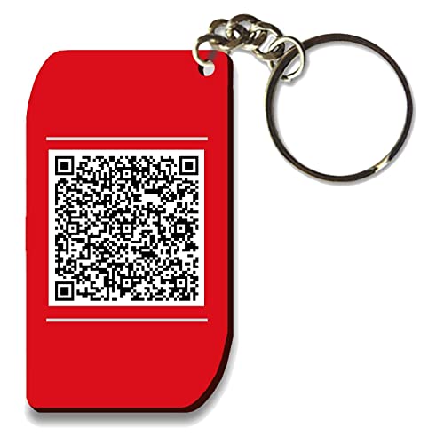 Image of exciting Lives - Personalized Secret QR Code Scan Message Keychain - Gift for Valentine's Day Birthday Anniversary - for Girlfriend Boyfriend Husband Wife Kids - Wooden