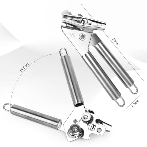 Apriscatole manuale 3 in 1 in acciaio inossidabile,Apri Lattine ,Apribarattoli Manuale,Bordo Liscio, Leva Apribottiglie con Antiscivolo Trattare e Ergonomico Manopola di Tornitura per Bar, Ristoranti - immagine 4