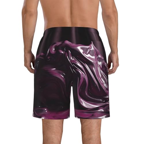 Men's Swim Trunks Flowing Purple Pigment Quick Dry Board Shorts Mens Bathing Suit Beach Swimwear with Pockets3