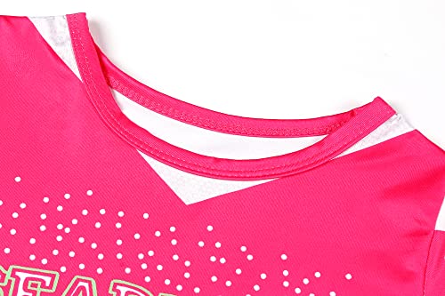 Nuehoryu Girls Zombies Cheerleader Costume Cheerleading Dress Up For Party Movie Halloween Kids Outfits Cosplay 3-10 Years (Pink, 9-10 Years) #TOP2