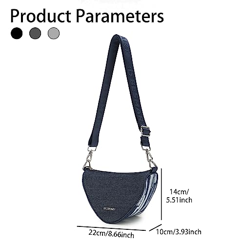 BESMART Waterproof Crescent Bag Dumpling Bag for Women, Women's Crossbody Bag Trendy Shoulder Bag Triangle Shape Denim Bag4