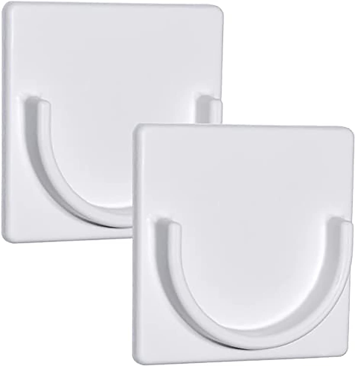 KASTWAVE Adhesive Shower Curtain Rod Holder Rod Retainer No Drilling Stick On 3M Adhesive White Shower Curtain Rod not included