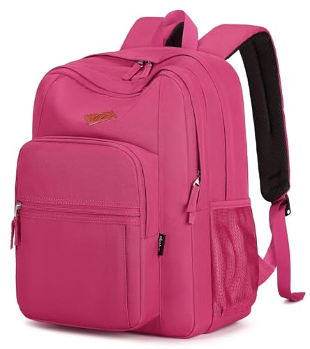 Image of abshoo Girls Solid Color Backpack For College Women Water Resistant School Bag (Rose Red)