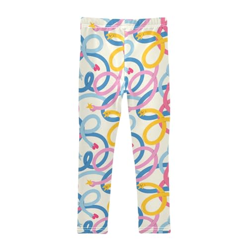 Curve Hand Girls Leggings,Workout Leggings for Girls Toddler Athletic Leggings Size for 3-10T2