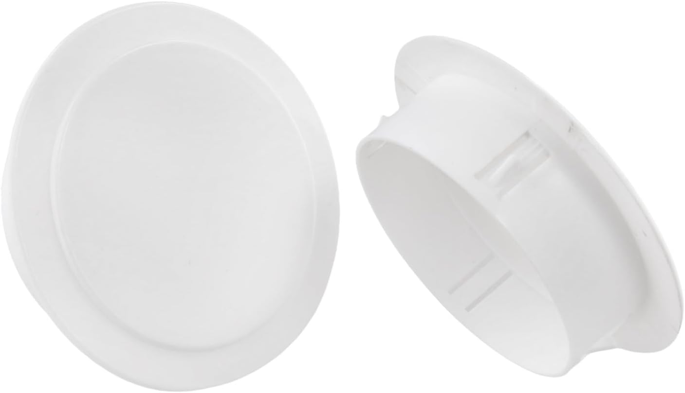 2PCS Decorative Wall Hole Cover for Air Conditioning Pipes, 100-109mm Removable Plastic Vent Cap with Enhanced Ventilation, White Protective Sleeve for Water and Line Pipes