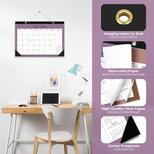 Image of Taja Desk Calendar 2026-2027, Jul 2026-Dec 2027, 18-Month, 17 inch x 12 inch