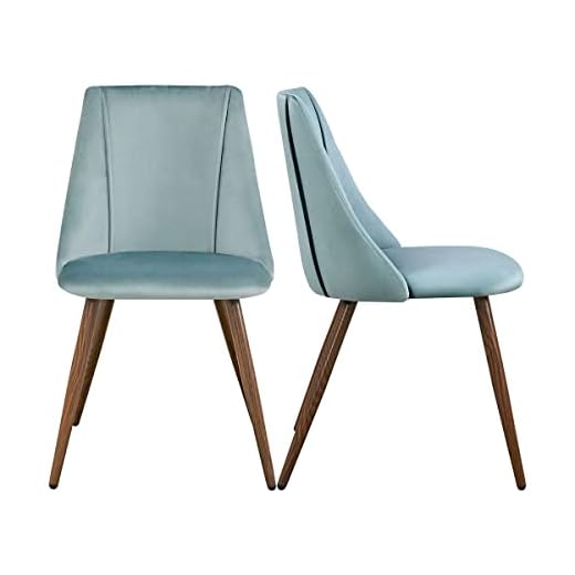 FurnitureR Juego de 2 sillas de Comedor escandinavas, Silla Decorativa tapizada de Mediados de Siglo, Silla de Ocio Moderna sin Brazos, Cocina, Sala de Estar, Aqua