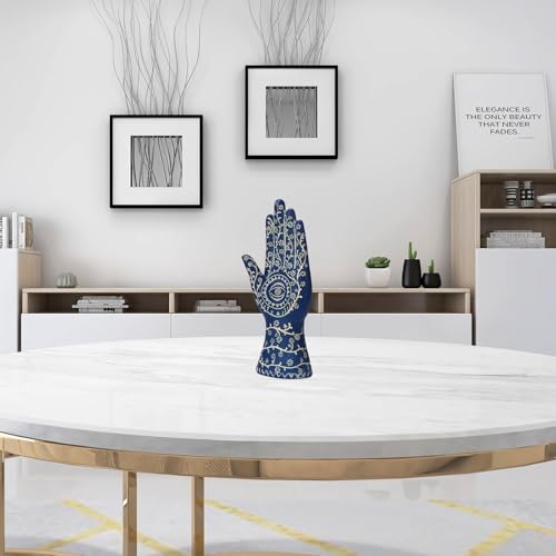 Estatua Hamsa Mano 9.8'' Resina Decorativa Azul miniatura 6