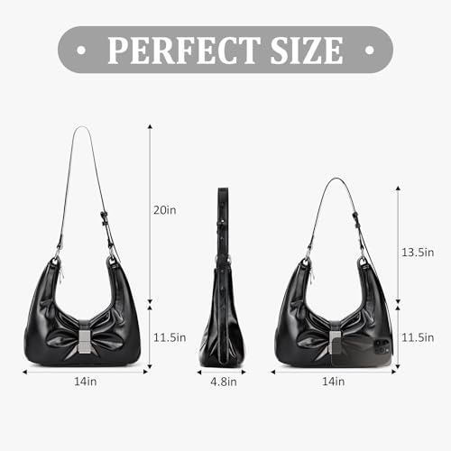 Image of BADDIES Fashion Hobo Bags for Women Shoulder Hobo Purses Soft Vegan Leather Handbag With Adjustable Strap