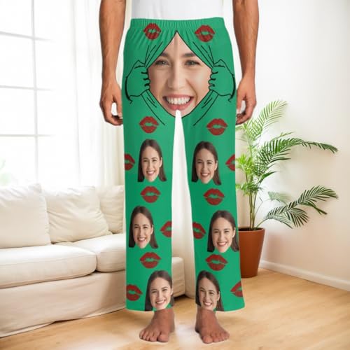 Personalized Photo Lounge Pants for Men & Women, Custom Face Pajama Pants –Funny Summer Sleepwear with Your Face, Lightweight Polyester4