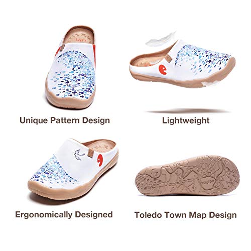 Image of UIN Slipper Woman Travel Art Painted Shoes Wide Toe Casual Home Slip On Mules Malaga