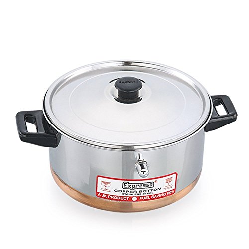 Image of Expresso Stainless Steel Flat Model Milk Boiler w /Copper Bottom, Milk Boiler for Kitchen 3 Litrers