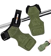 BREWIDAR Weight Lifting Wrist Straps, Double Layer Leather Weightlifting Wrist Straps for Deadlif...