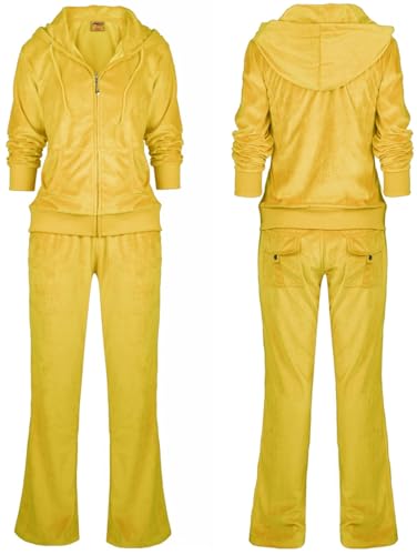 Image of LeeHanTon Womens Jogging Suits Sets Running Velour Outfit Zipper Warm Up 2 Pieces Hoodie and Pant Tracksuit