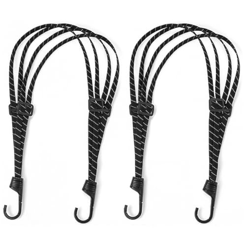 Image of STHIRA 2 Piece Heavy Duty Bungee Cord with Hook, 60cm Motorcycle & Bicycle Elastic Rope, Luggage Strap for Travel & Daily Use, Durable Quality Luggage Rope for Bikers Secure Frame Attachment
