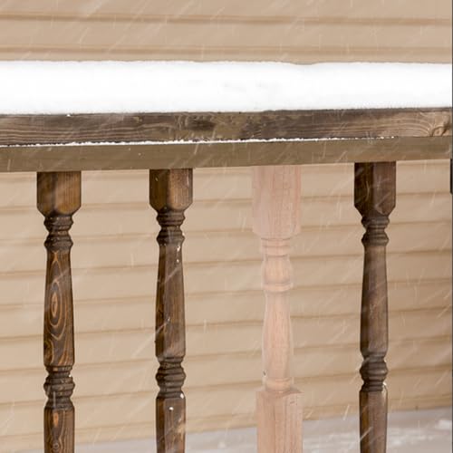 Poste de madera KALLORY para barandilla de escalera interior con diseño cuadrado y redondo 6