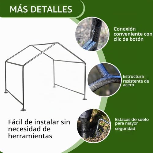 Casa de perro extra grande Summertrail gris con toldo para exterior 5