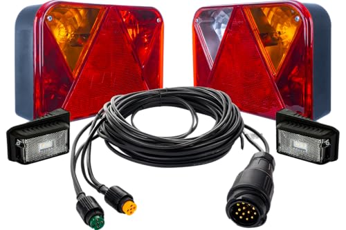 UNITRAILER DOBPLAST Kit déclairage DPT35 et DPT15 LED faisceau Mantes 5,5m prise 13 broches 12V installation électrique feux arrière set complet et très...