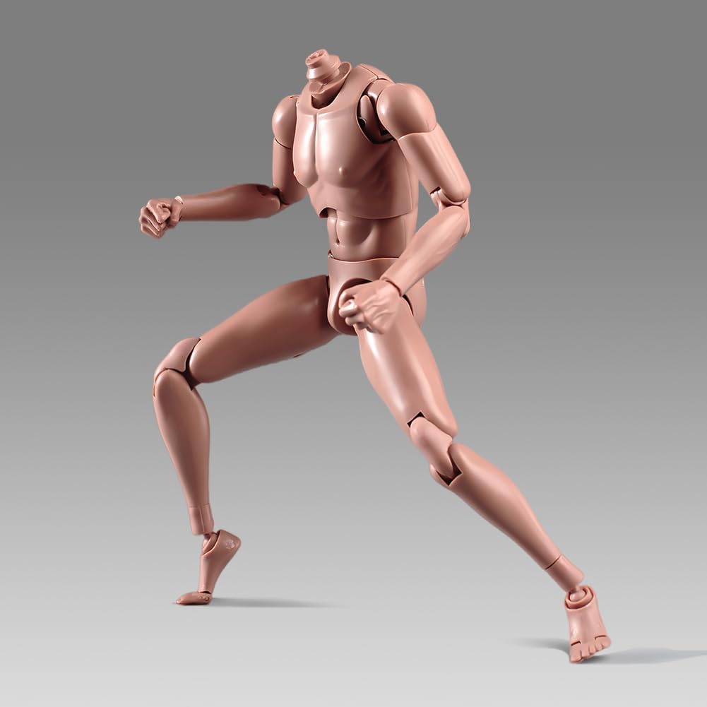 1:6 Scale Muscle Male Action Figure Asian Skin 12 Inch Flexible Male Figure Body Doll Miniature Figure Without Head Sculpt