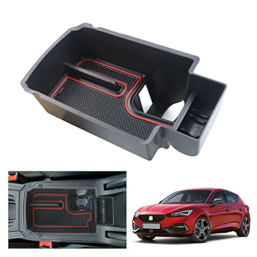 Organizer Bracciolo Per Seat Leon MK4 E Cupra Formentor 2020-2025 - Portaoggetti Arancio/Ottone