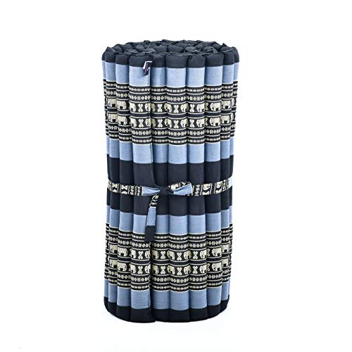Image of Leewadee - Foldable Floor Mattress - Japanese Roll Up Futon -Trifold Tatami Mat- Guest Floor Bed - Camping Mattress - Thai Massage Mat, Kapok Filled, 75 x 28 inches, Blue