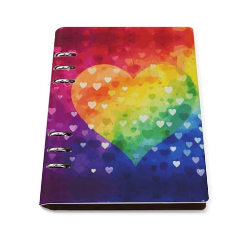 Cuaderno A5 de hojas sueltas recargable con diseño de corazón